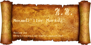 Neumüller Markó névjegykártya